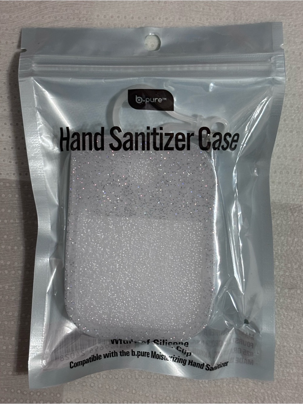 B.Pure Glitter Clear Hand Sanitizer Case